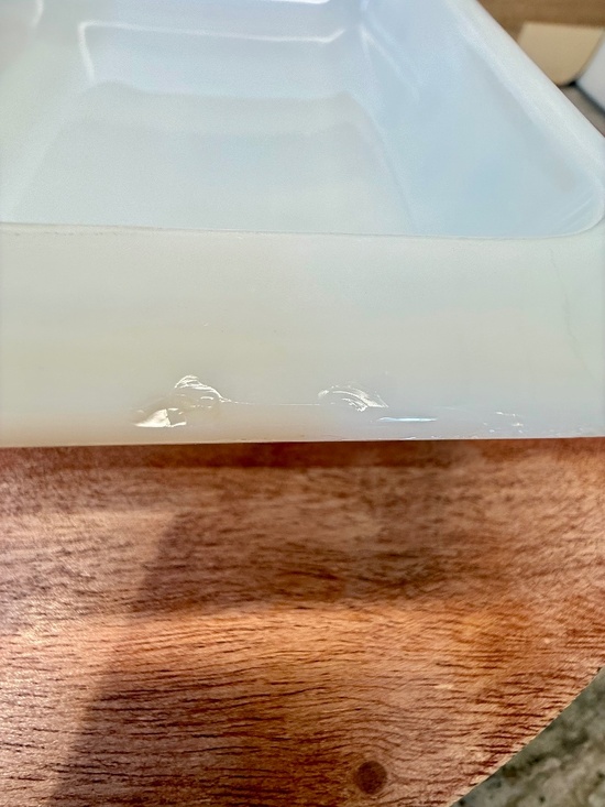 Pyrex Turquoise Snowflake on White Rectangular Casserole 548 - 1 1/4 Qt Vintage - Picture 7 of 11